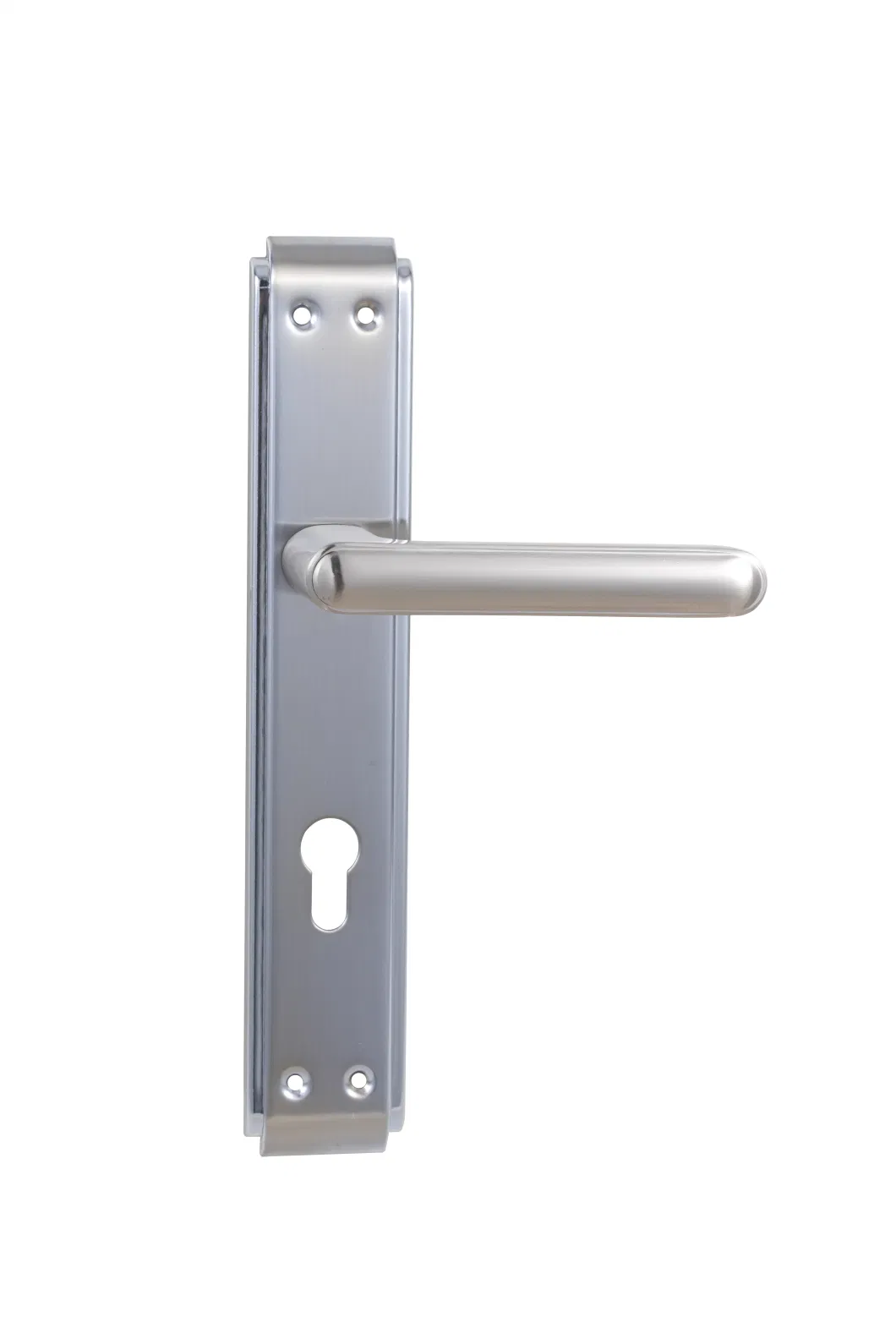 Fashionable New Style 85mm Iron Plate Aluminum Handle Hot Selling Key Entry Privacy Security Door Handle with Plate Safe Door Lock-IPL099-Ah318